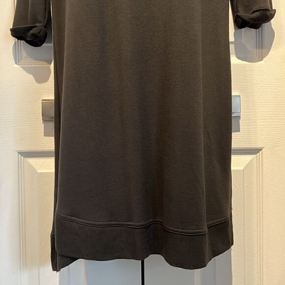 Hyba Charcoal Grey 3/4 Sleeve‎ Hooded Tunic Dress Size S - Picture 4 of 11